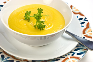 Butternut squash and cream of corn soup