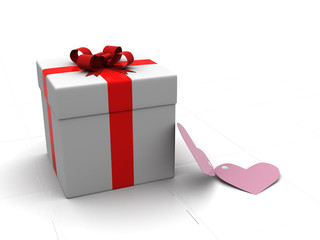gift box with valentines card