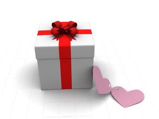 gift box with valentines card