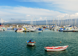 yachts and boats in harbor