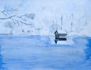 Idyllische Wintersee
