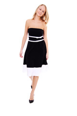 Fototapeta premium Full length of a beautiful young lady in dress