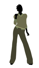 African American Female Office Illustration Silhouette