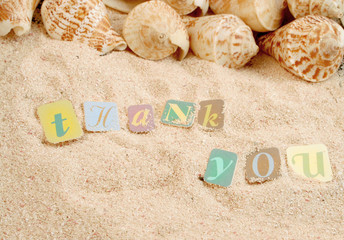 thank you on sand
