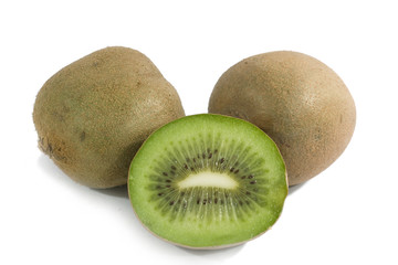 Kiwi fruits isolated on white