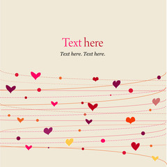Background with hearts on pink