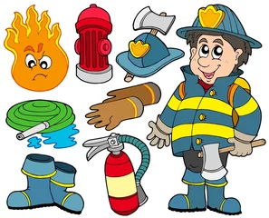 Peel and stick wall murals For kids Fire protection collection