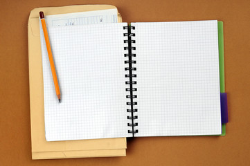 Blank piece of paper with the pencils
