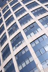 Building completely consisting of glass windows