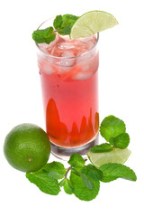 cocktail with mint and lime