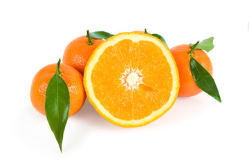 Tangerines and half of orange