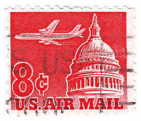 stamp printed in the USA - white house