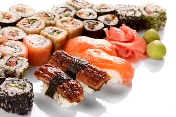 Different types of sushi.