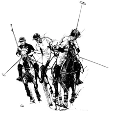 Papier Peint photo Lavable Art Studio Illustration vectorielle de joueurs de polo (dessin à la main)