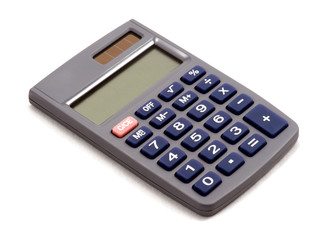 Calculator on white background with shadow