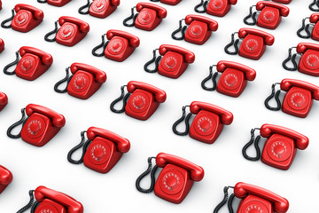 red vintage phones