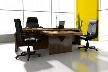 Workplace at modern office