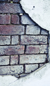 old brick broken  wall