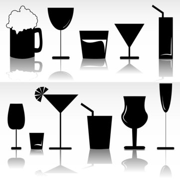 vector collection of various glasses