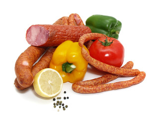 sausages and vegetables