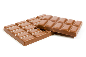 A chocolate bar isolated on white background