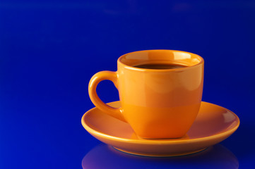 Yellow cup of coffee