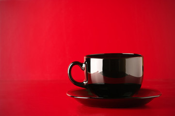 Black cup of coffee
