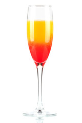 Alcohol cocktail with orange juice and grenadine