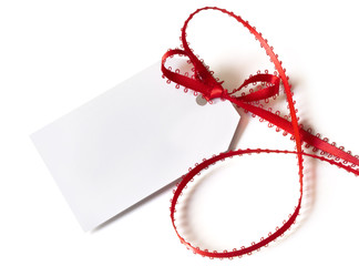 Gift Tag with Red Ribbon