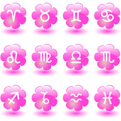 Zodiac pink icons