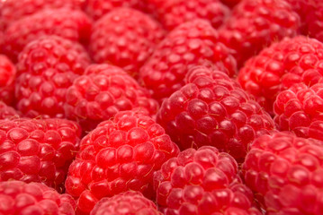 background of ripe raspberries