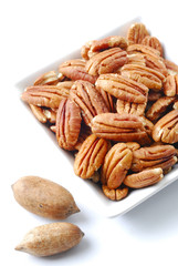 pecans on white