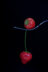 Strawberries on a fork