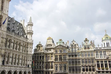 Papier Peint photo autocollant Bruxelles Bruxelles, Grand Place, Palais de pierre blanche