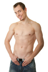 Fototapeta premium young sportsman with a bare torso