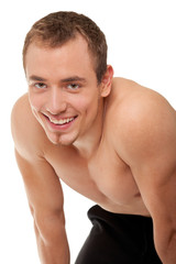 young sportsman with a bare torso