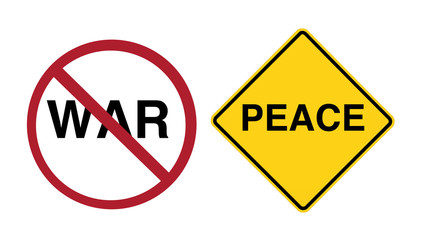 sign - stop war, peace ahead