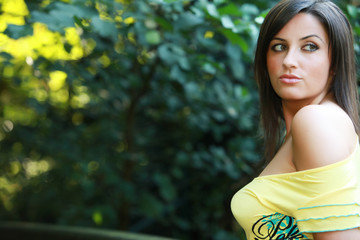 Really natural cleavage - Busty young spring woman