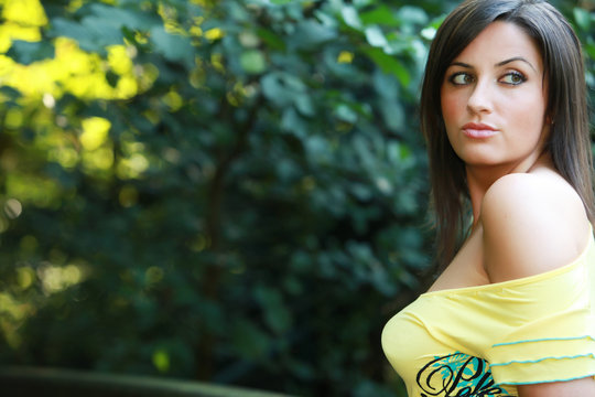 Really natural cleavage - Busty young spring woman