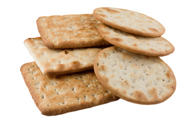 cheese crackers isolated on white