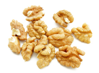 Nuts on a white background