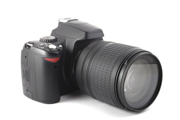 black dslr camera