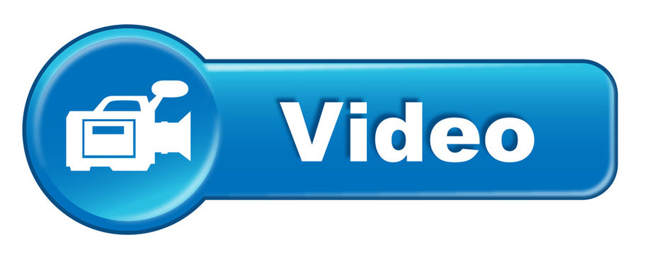 VIDEO Web Button (Watch View Play Clip Click Live Vector Blue)
