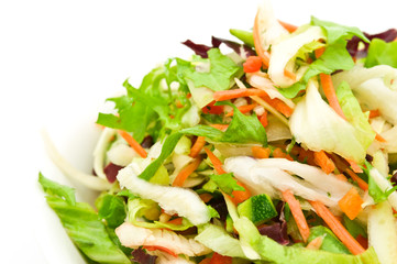 vegetarian salad on white background