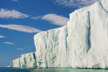 Sun Shining on Glacial Cliffside