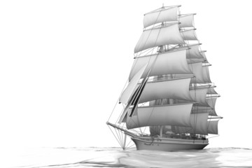 Sailing boat - isolated on white