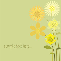 yellow flowers with text