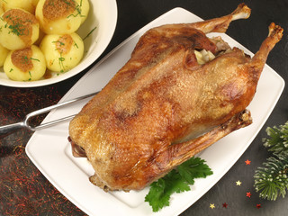 Weihnachtsgans mit Knödeln