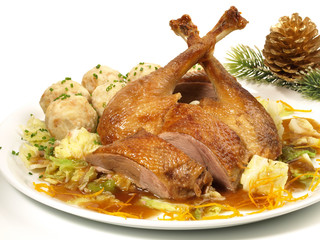 Weihnachtsgans tranchiert