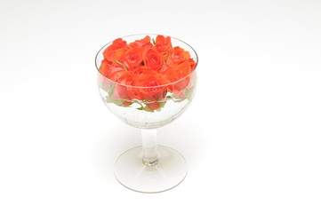 Glas mit Rosen
